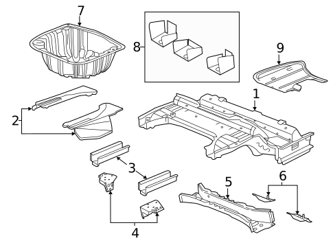 Rear Floor & Rails for 2016 Chevrolet SS #0