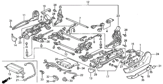 Left Front Seat Adjuster (Power) (88-90) for 1988 Acura Legend #0