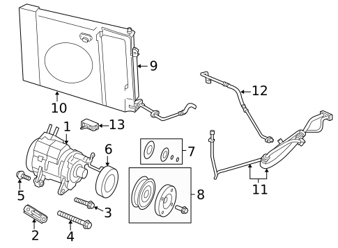 Condenser, Compressor & Lines for 2008 Chrysler Aspen #0