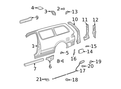 Side Panel & Components for 1999 Toyota Sienna #1