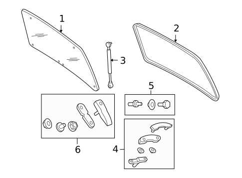 Glass - Lift Gate for 2005 Ford Escape #0