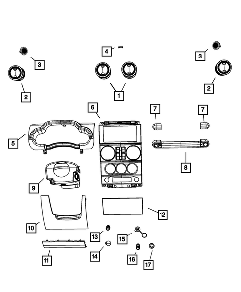 Instrument Panel for 2008 Jeep Wrangler #1