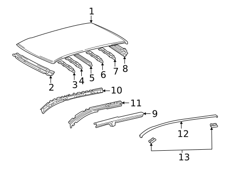 Roof & Components for 2005 Toyota Matrix #1