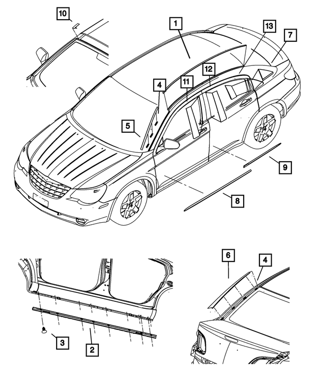 « 5155614AA – Exterior Ornamentation : Côté Caisse Seuil, Côté Droit pour Mopar Image »
