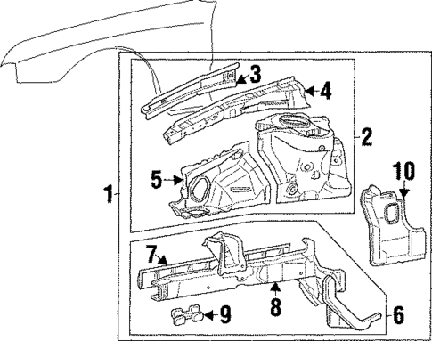 Structural Components & Rails for 1997 Mitsubishi Mirage #0