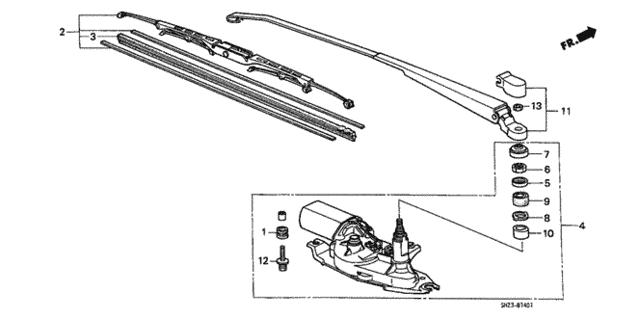 Rear Wiper for 1991 Honda CRX #0
