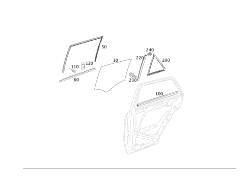 Rear Door Windows for 2002 Mercedes-Benz ML500 #0