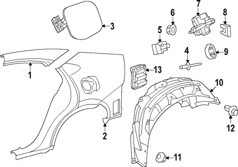 Quarter Panel & Components for 2025 Toyota Prius #0