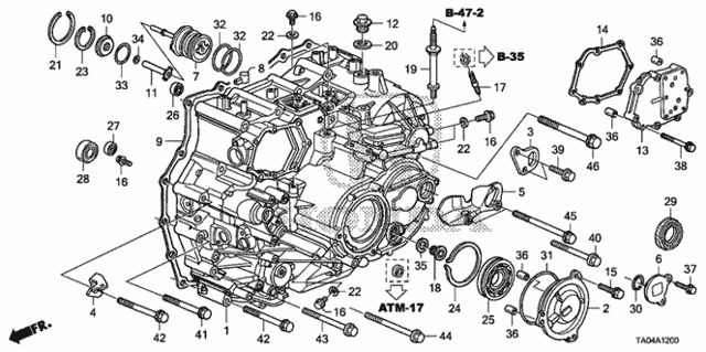 AT Transmission Case (V6) for 2010 Honda Accord #0