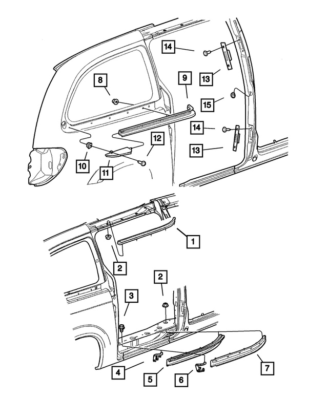 4717888AB - Body Sheet Metal Except Doors: Sliding Door Track, Right for Mopar Image