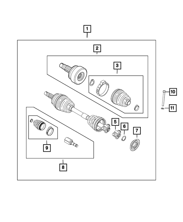 68356467AA - Four Wheel Drive; Differential and Drive Line: Outer Cv Joint for Mopar Image