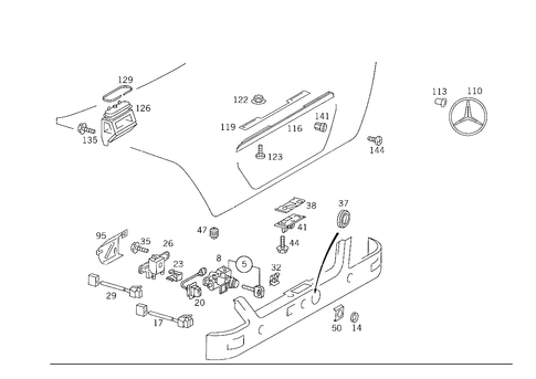 Rear Lid Latch-Type Lock for 1992 Mercedes-Benz 500 SEL #3