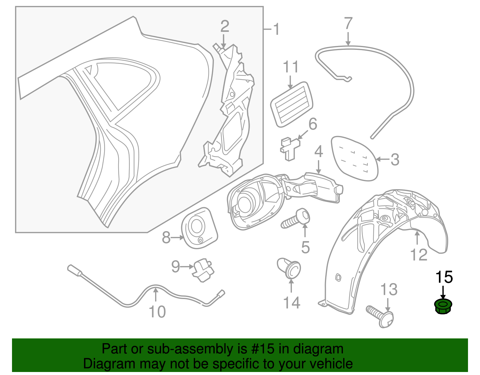 Wheelhouse Liner Nut - Porsche (N-907-579-01)