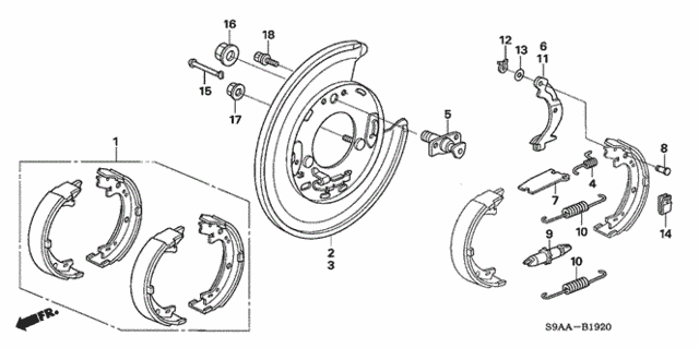 Parking Brake Shoe for 2006 Honda CR-V #0