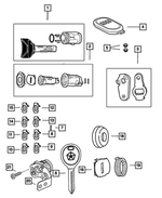 4778118 - Wiper/Lock Cylinder and Keys: Door And Deck Number 2 Tumbler for Mopar Image