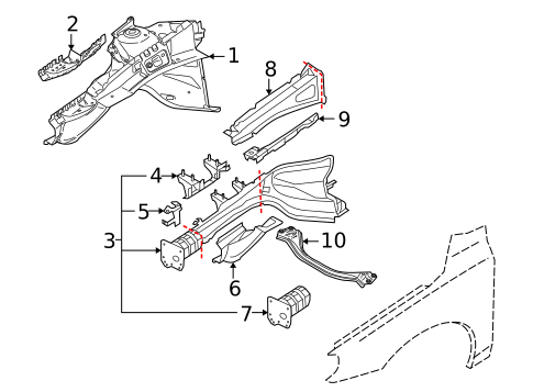 Structural Components & Rails for 2010 Volvo V70 #0