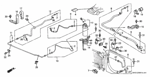 A/C Hoses - Pipes (2) for 1991 Honda Civic #0