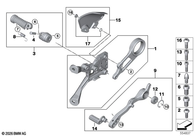 7129908404 - Frame and Mounting Parts: Fillister-Head Screw - M6X16-8.8 mk for BMW-Motorrad Image