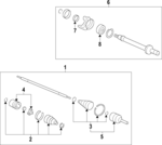 44305TEXY52 - Front Drive Axle: Axle Assembly for Honda: Civic Image