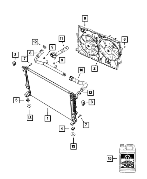 Radiator and Related Parts; Charge Air Cooler for 2016 Jeep Cherokee #1