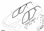 51478204010 - : Sill Strip Rear Right for BMW: 525i, 528i, 530i, 540i, 540iP, M5 Image