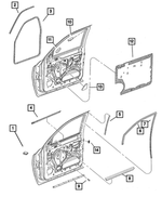 55255487AE - : Front Door Seal, Left for Mopar Image