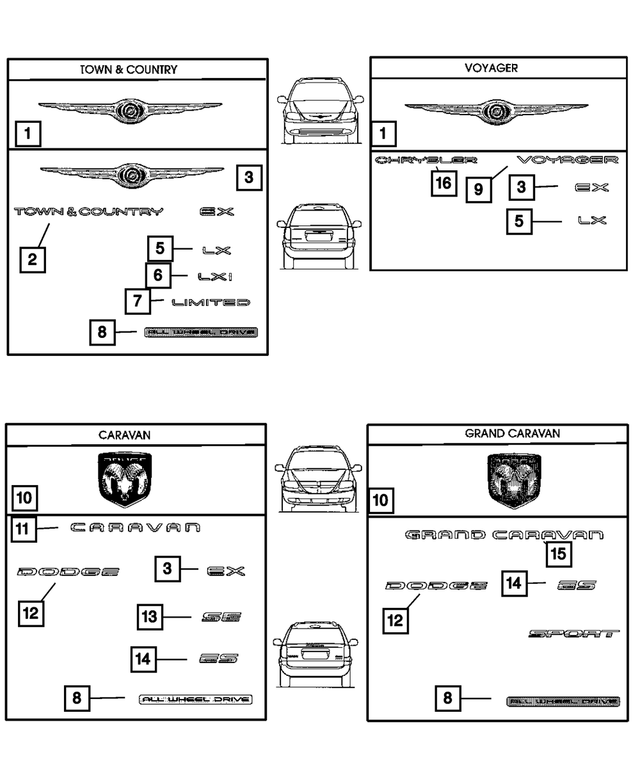 4857872AB - Exterior Ornamentation: Ex Nameplate for Mopar Image