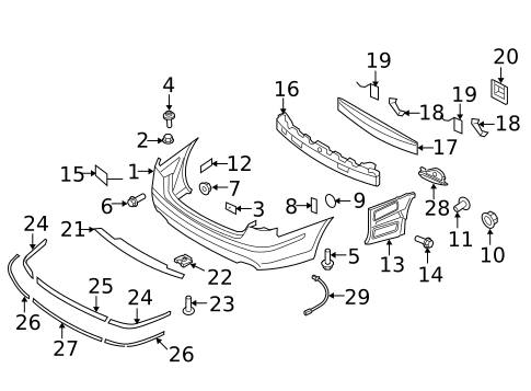 Bumper & Components - Rear for 2012 Hyundai Genesis #0