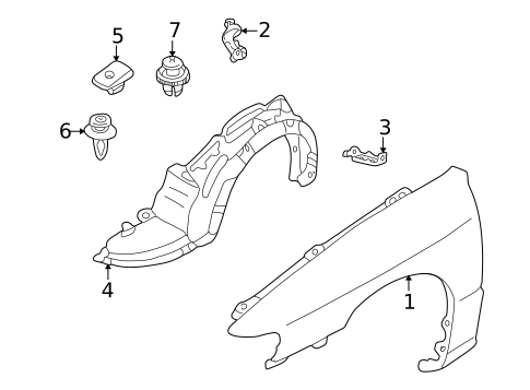 Fender & Components for 2002 Mazda Protege5 #0