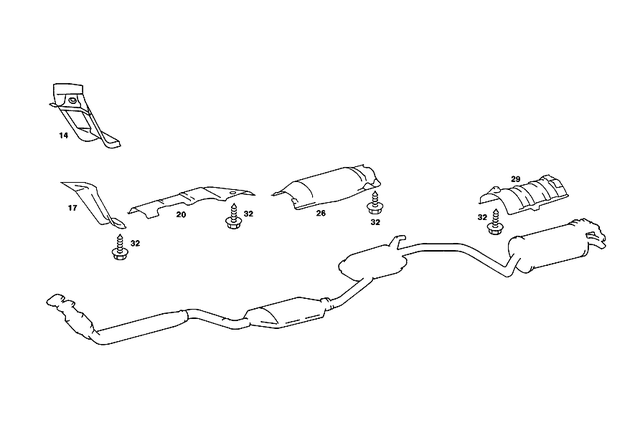 2016800022 - Exhaust System: Shielding for Mercedes-Benz: 190, 190D, 190E Image image