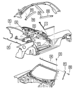 4865563AG - Body Sheet Metal Except Doors: Front Door Opening Weatherstrip, Left for Mopar Image image