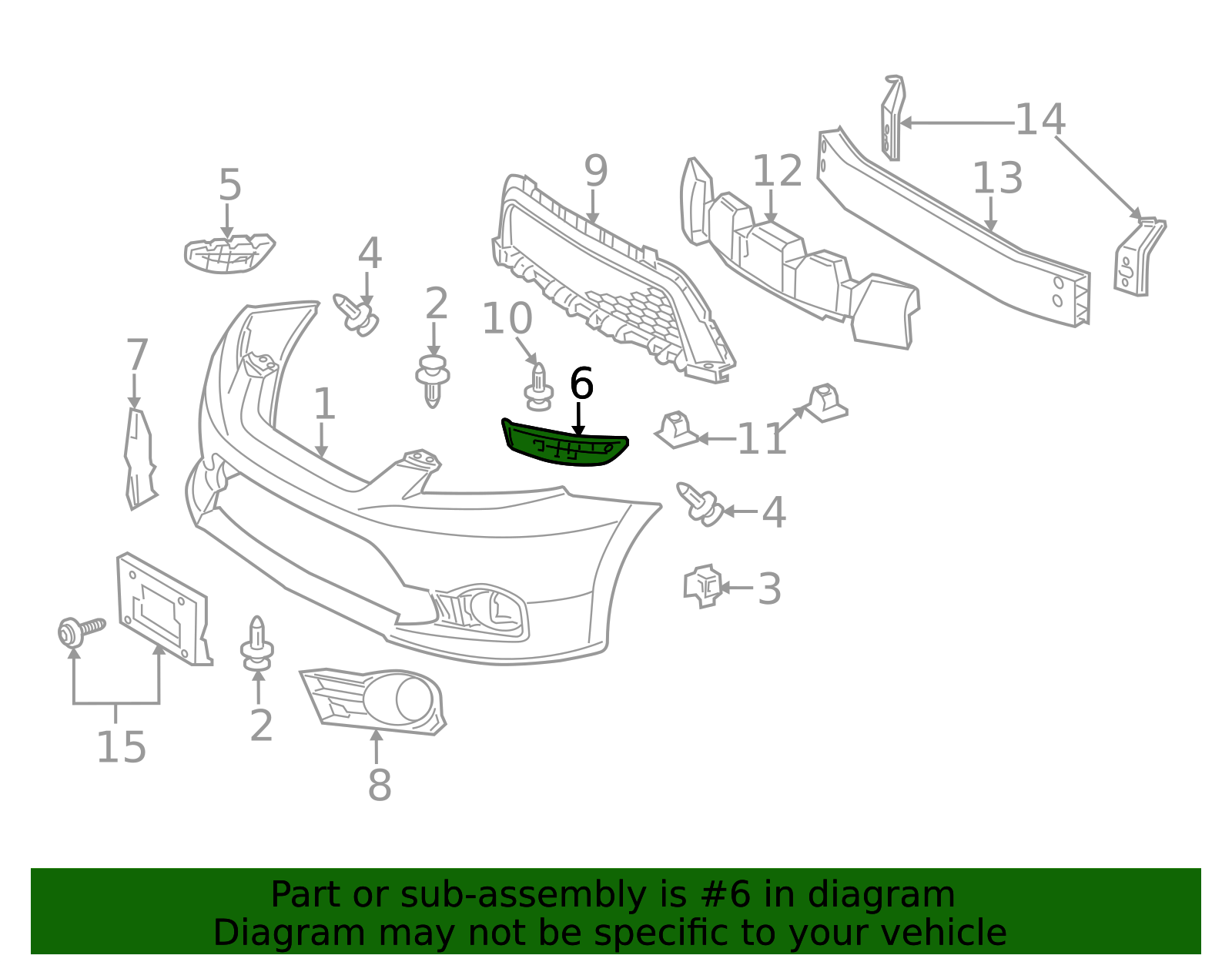 Rail Matrix 2009-2013 Toyota Matrix Bumper Cover Support Rail 52116-02120 | Toyota ...