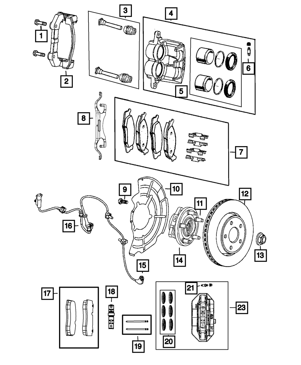 Disc Brake Caliper Assembly, Left - Mopar (68367039AE)