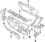 25696127 - Body: Cowl Grille for Buick: LeSabre, Park Avenue | Oldsmobile: 88, 98, LSS, Regency | Pontiac: Bonneville Image
