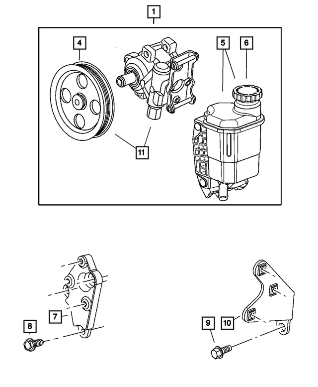 68102457AA - Steering: Power Steering With Pulley Pump Assembly for Mopar Image image