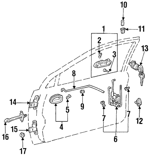 Lock & Hardware for 1998 Chevrolet Prizm #0
