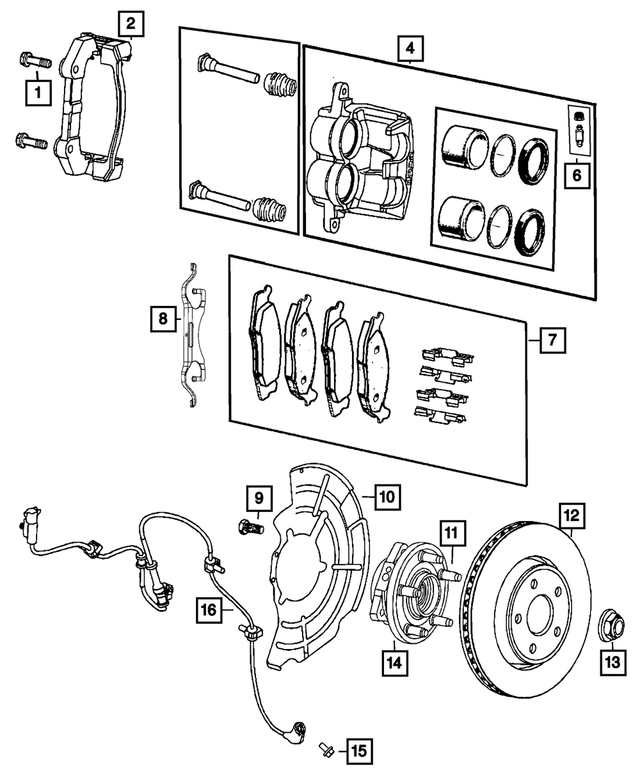 68138844AA - Brakes: Disc Brake Caliper Adapter for Mopar Image image