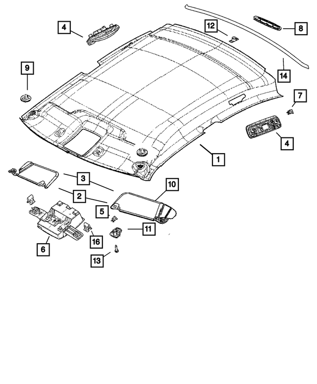 « 1CG711W1AB –  : Garnissage Du Pavillon pour Mopar Image »