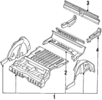 52121GA962 - Body: Floor Pan Assembly for Subaru: DL, GL, Loyale, RX Image