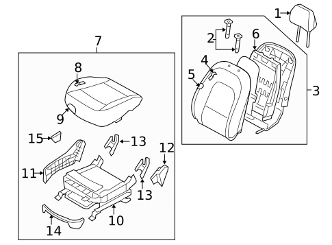 Front Seat Components for 2010 Hyundai Veracruz #1