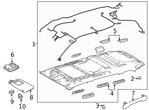 Interior Trim - Roof for 2019 Toyota Highlander #1