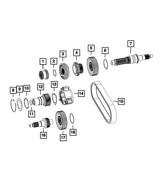 68391462AA - Transfer Case and Power Transfer Unit: Transfer Case Mainshaft for Mopar Image
