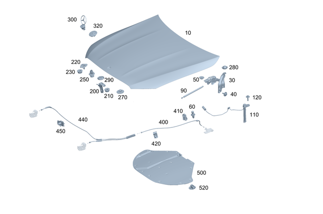 2148801800 - : Hood Cable for Mercedes-Benz Image