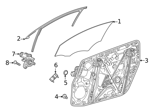Glass - Front Door for 2021 Mercedes-Benz GLA35 AMG #0