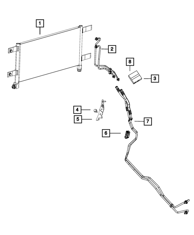 68184923AF - Cooling: Oil Cooler Pressure And Return Hose And Tube for Mopar Image image