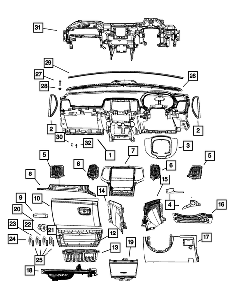 Instrument Panel for 2018 Jeep Grand Cherokee #1