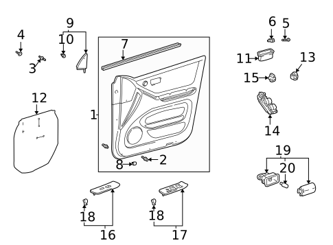 Front Door for 2007 Toyota Highlander #1
