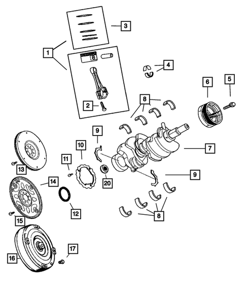 Crankshaft, Piston and Torque Converter for 2005 Dodge Durango #0