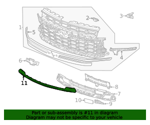 2021-2024 Chevrolet Bright Chrome Front Bumper Fascia Lower Molding ...