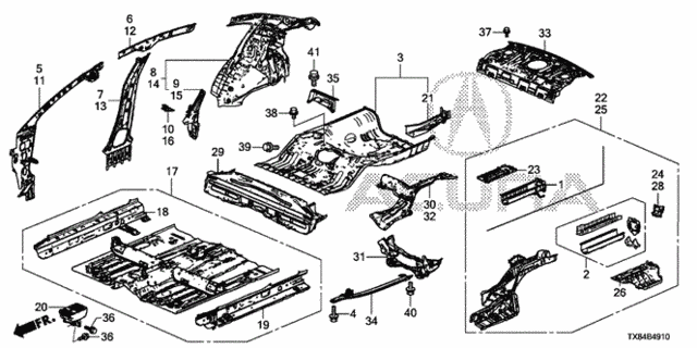 Floor - Inner Panel for 2013 Acura ILX #0